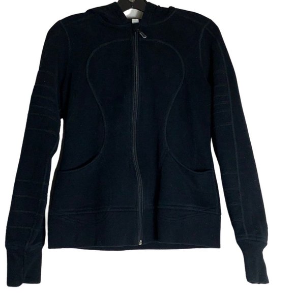 Women's Lululemon Black Scuba Hoodie Size 6 EUC - Picture 2 of 6